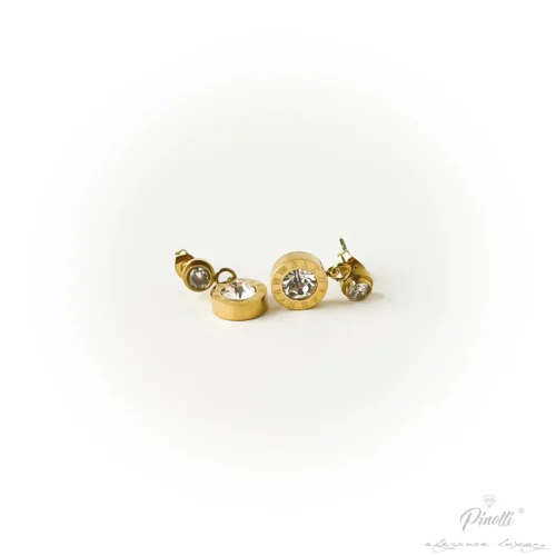 Cercei damă Imperial Circle cu cristale Swarovski și cifre romane elegant Pinolli