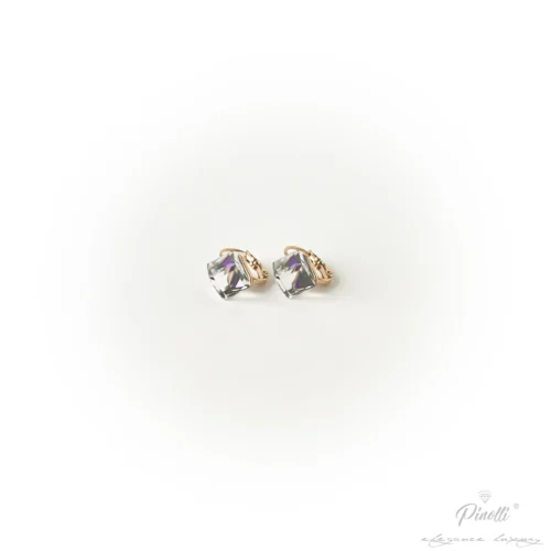 Cercei cu piatra swarovski alba