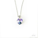 Lant inima swarovski albastra