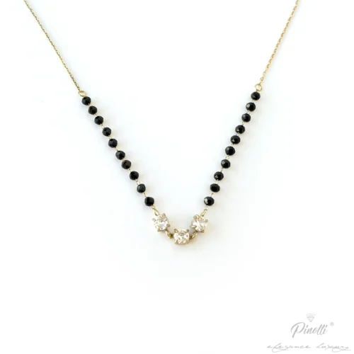 Lant bile negre 3 pietre albe