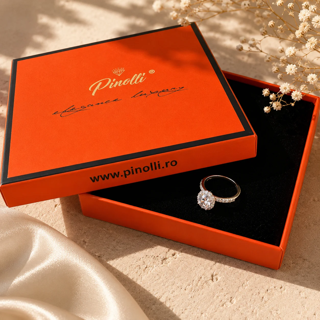 Inel Halo Saphire Pinolli Box