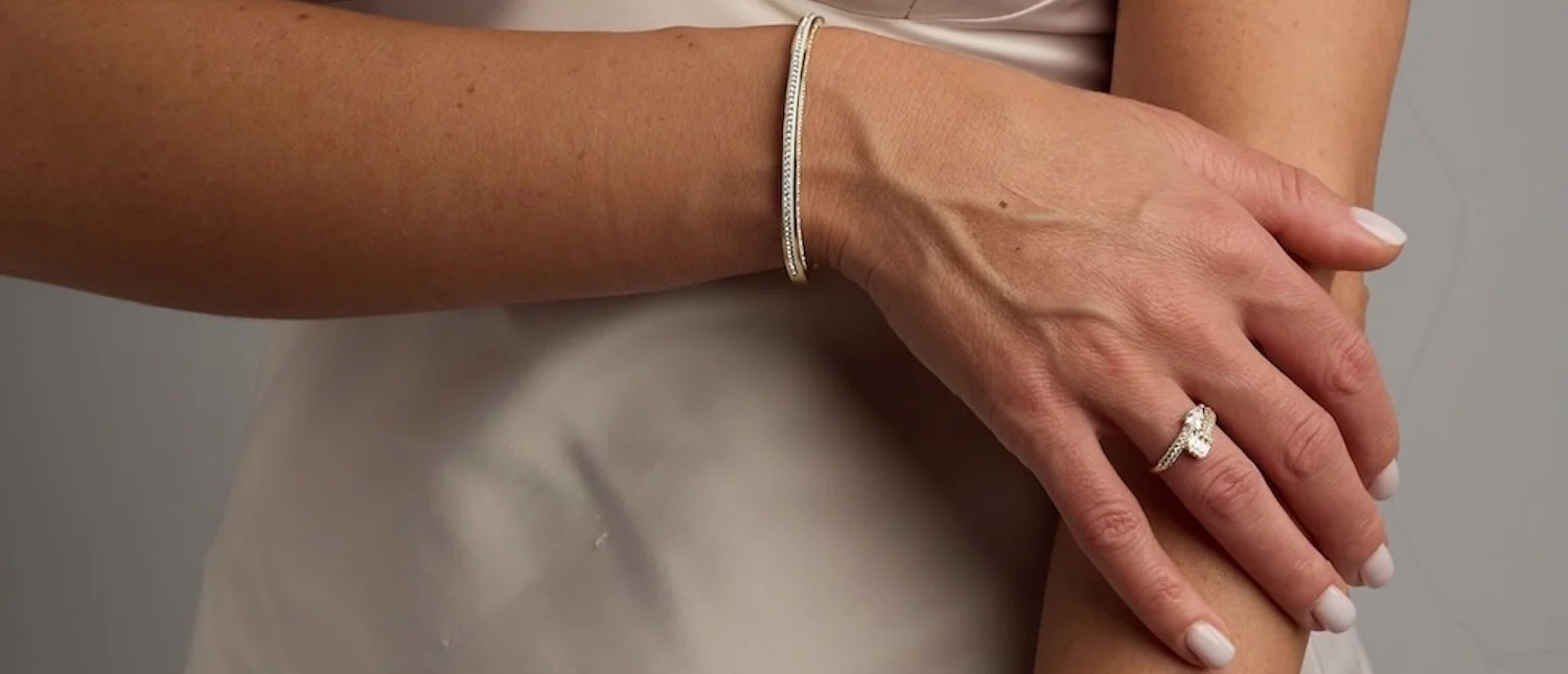 Brățară fixă Celeste cu cristale tip swarovski - imagine 3