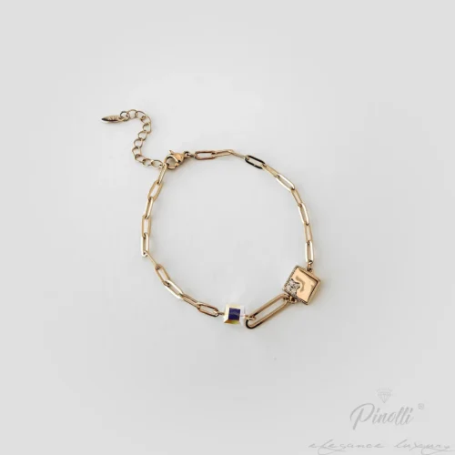 Brățară Azure Square Glow cu pandativ patrat si cristale bijuterie dama Pinolli