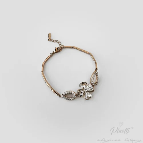 Brățară Iris Crystal Bloom cu pandativ iris si cristale albe bijuterie dama Pinolli