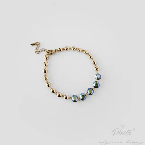 Brățară aurie cu cristale colorate