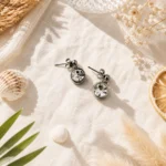 Cercei Crystal Drop Silver Pinolli Detail