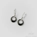 Cercei Silver Noir Circle eleganti dama Pinolli