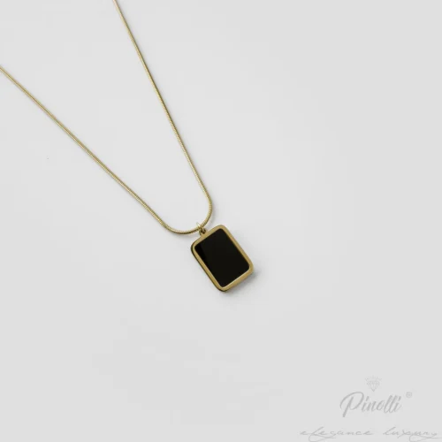 Colier Nero Frame Gold cu onix elegant dama Pinolli