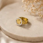 Inel Fortuna Clover Crystal Pinolli Detail