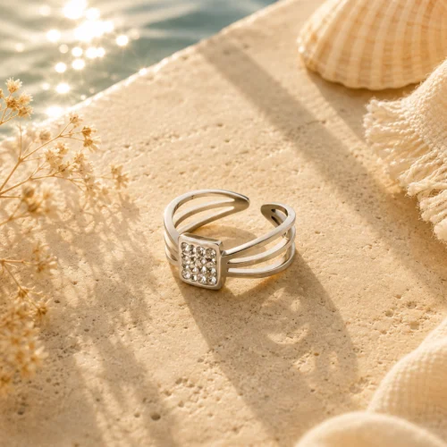 Inel Infinity Crystal Silver Pinolli Detail