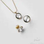 Set colier si cercei Celeste White Gold detaliu Pinolli