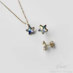 Set colier si cercei Stella Azzurra Oro elegant closeup Pinolli