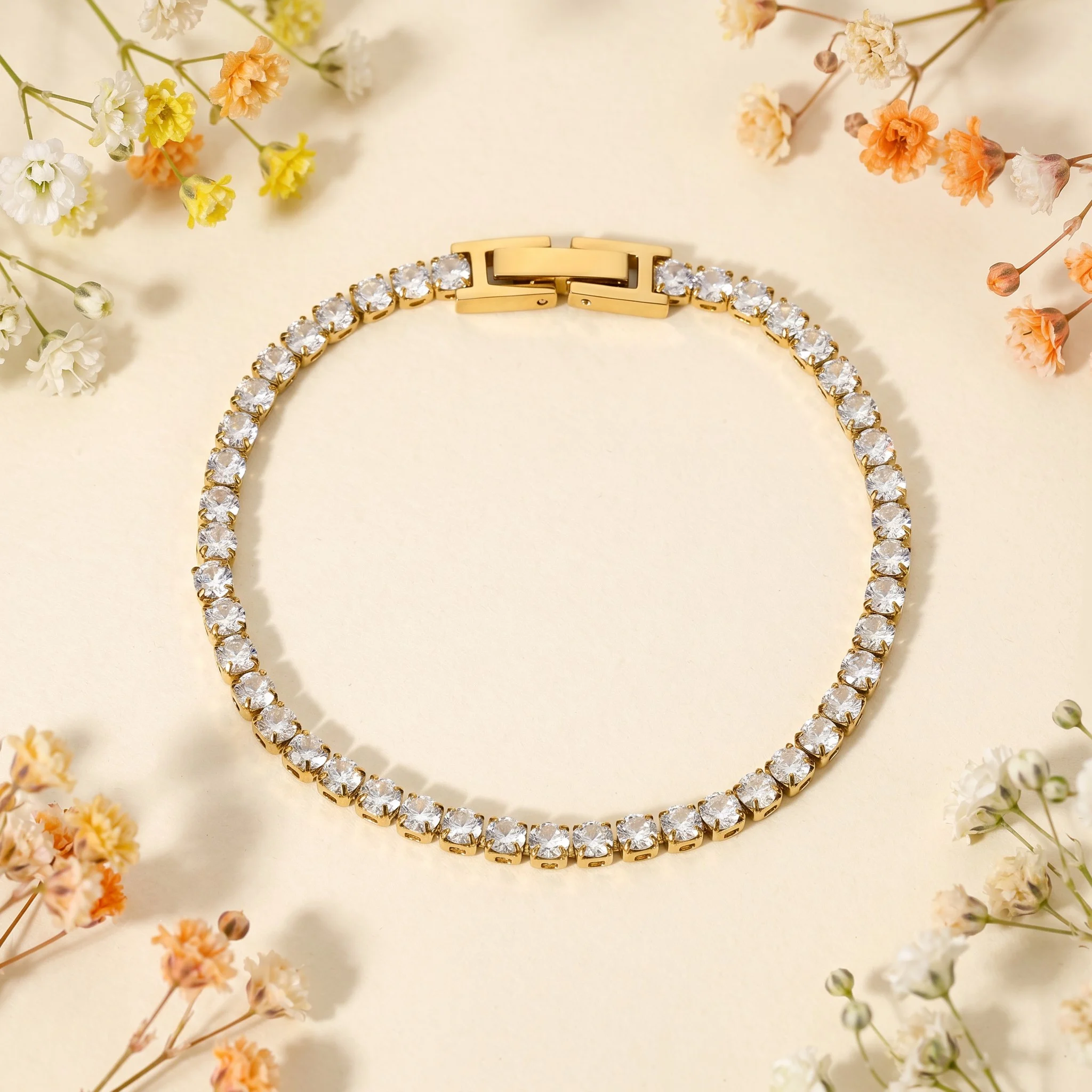 Bratara Tennis Radiance aur 24k cu cristale
