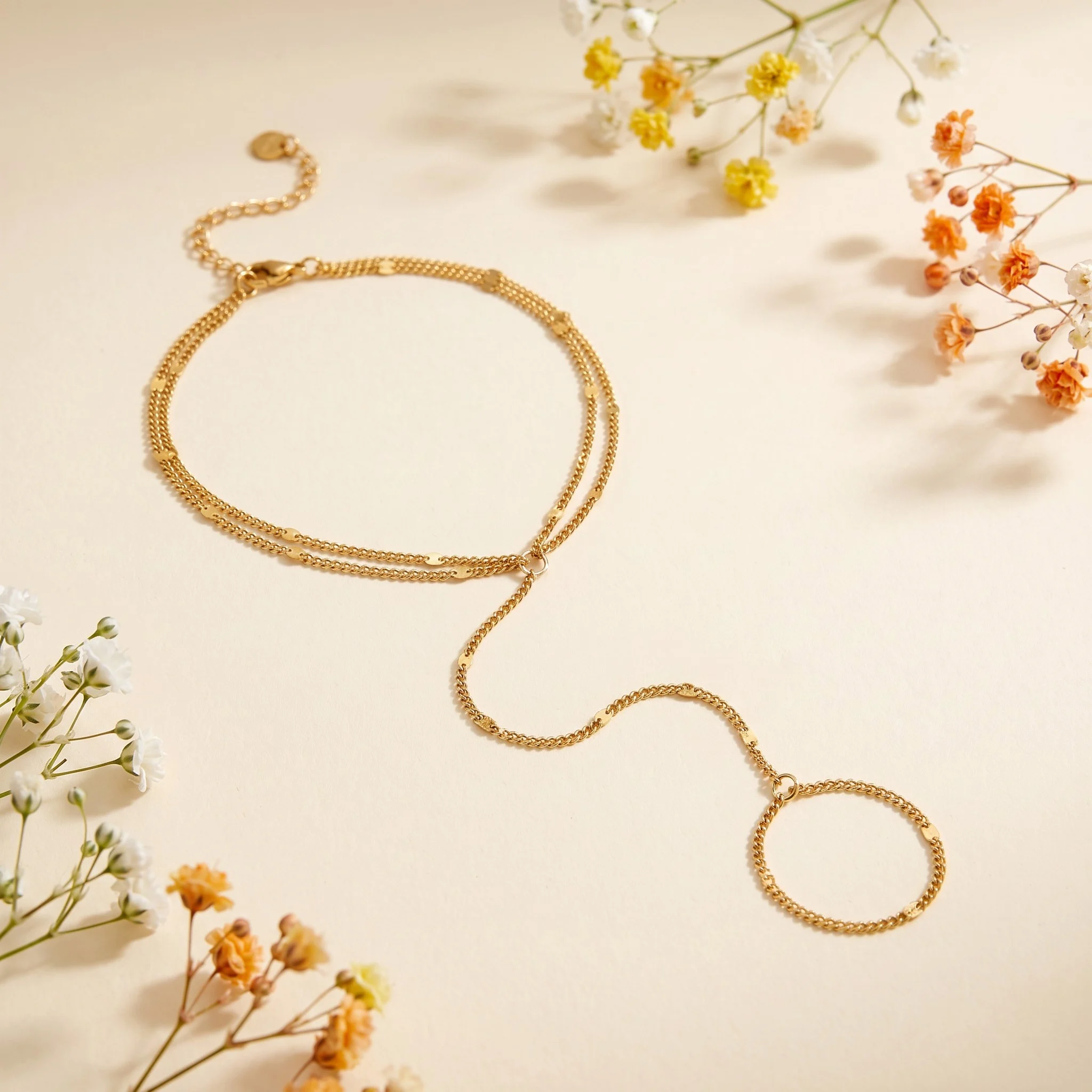 Bratara pe deget Chain auriu 24k, vedere suplimentara