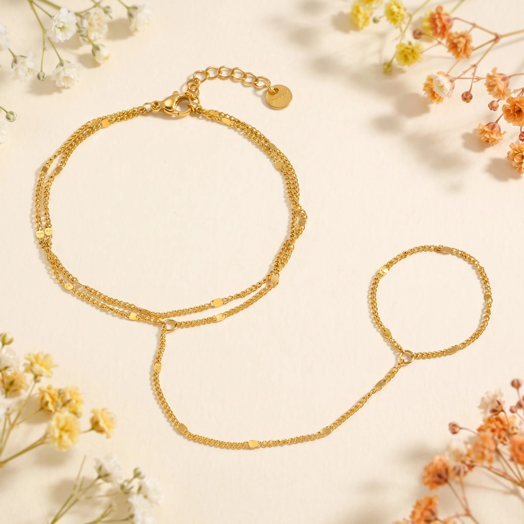 Bratara pe deget Chain auriu 24k, vedere suplimentara