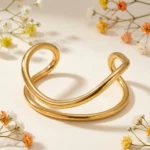 Brățară fixă Double Wave Gold bijuterie dama Pinolli