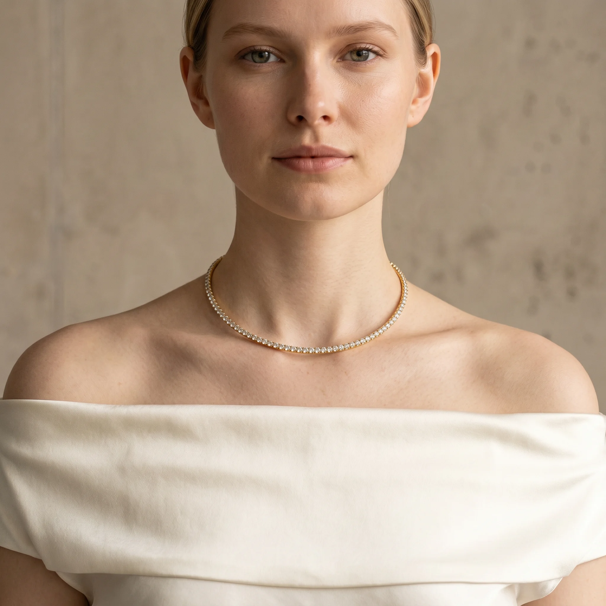 Colier tip Choker Tennis Riviera Gold Model Elegant