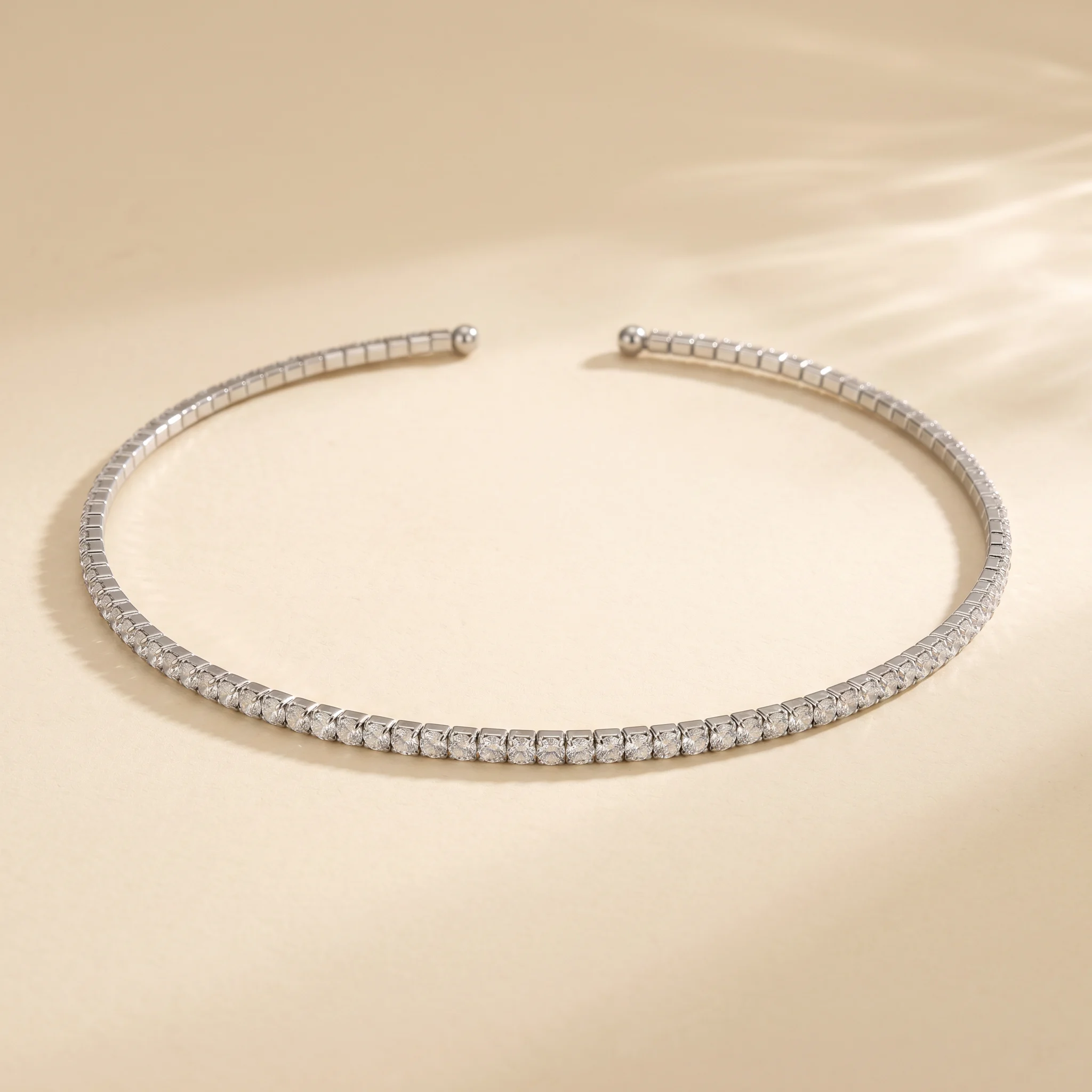 Colier tip Choker Tennis Riviera Silver Product Studio