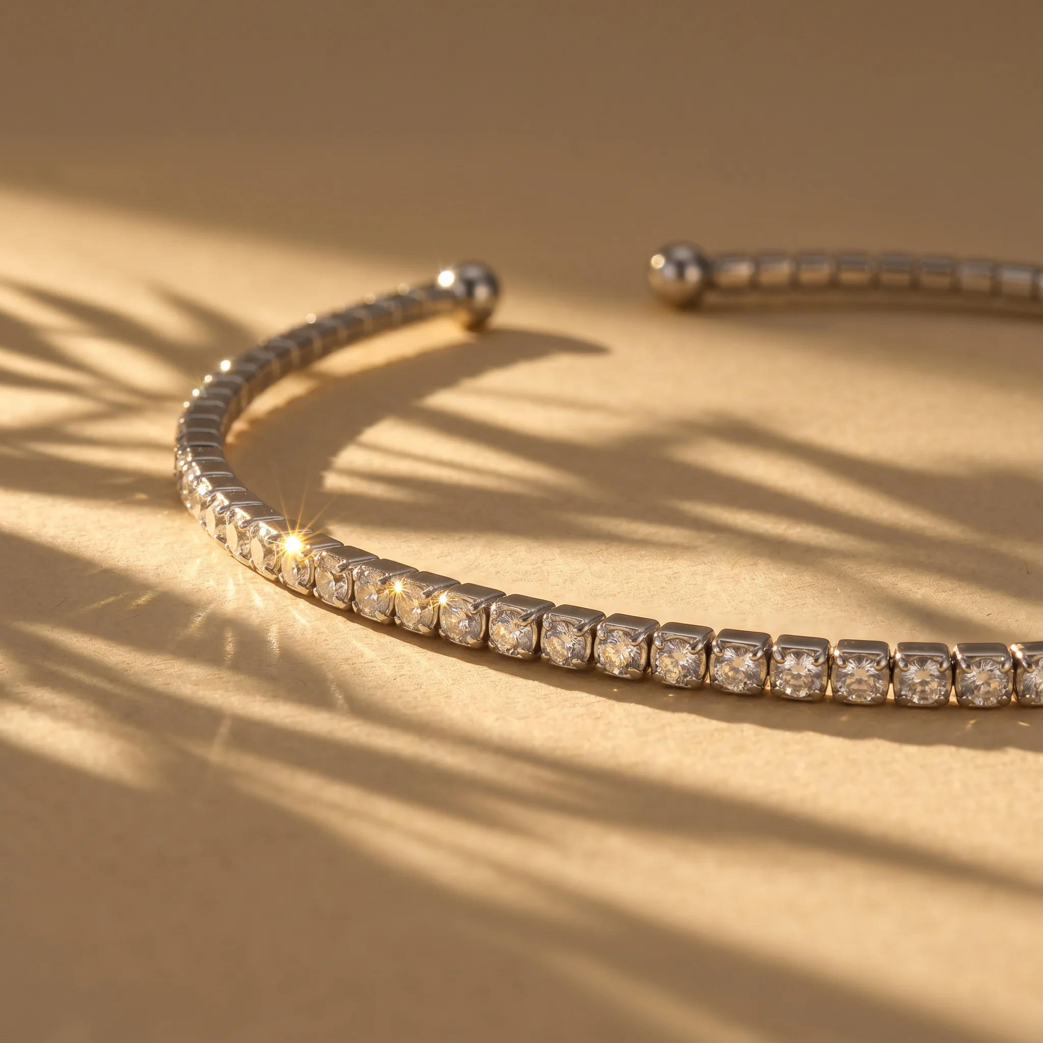 Colier tip Choker Tennis Riviera Silver Product Closeup