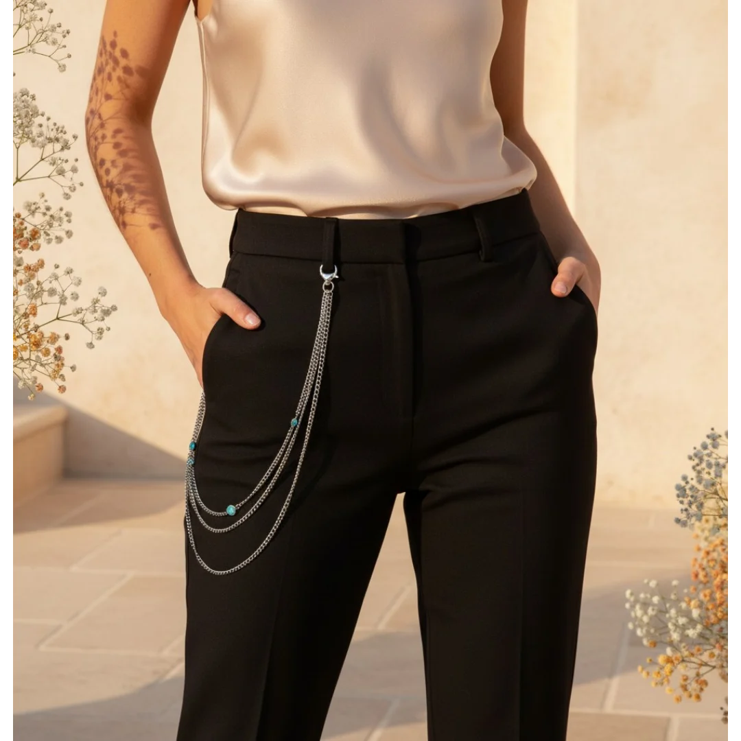 Lanț pentru pantaloni Azzurro Layer Silver Model Left