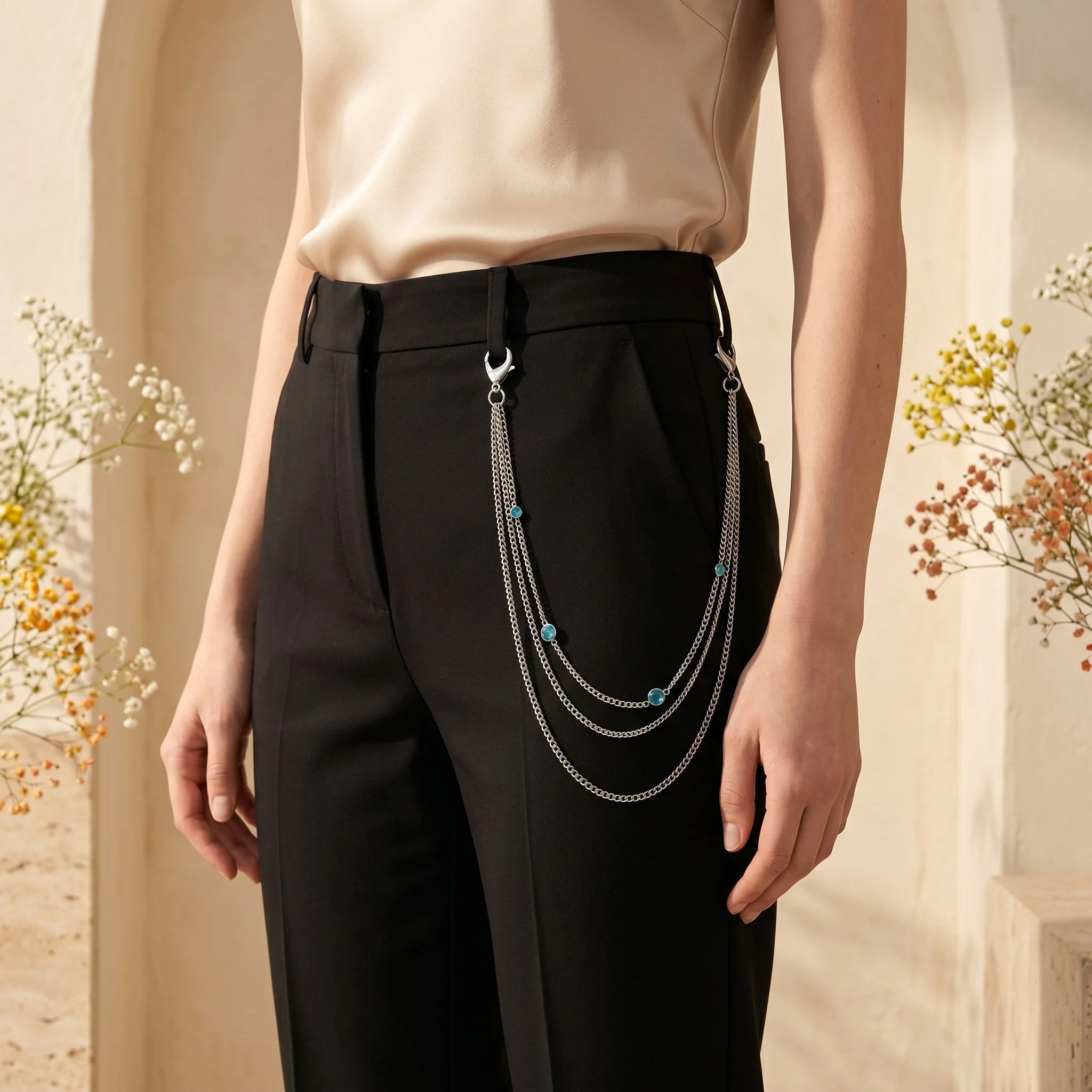 Lanț pentru pantaloni Azzurro Layer Silver Model Right