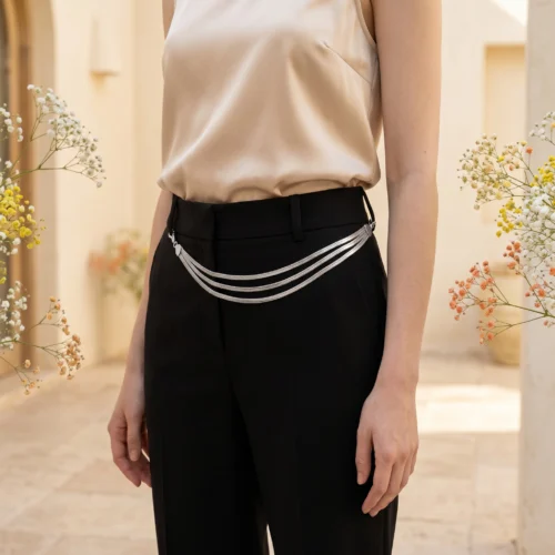 Lanț pentru pantaloni Serpente Trio Silver Model