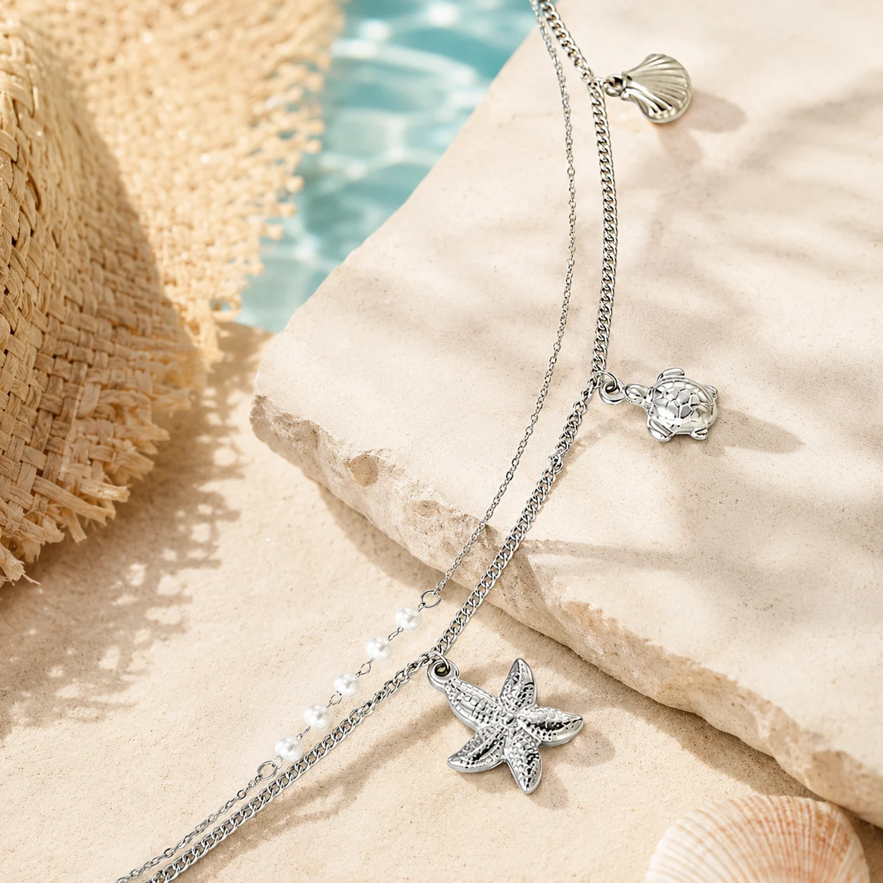 Lant Talie Ocean Pearls Silver Detail