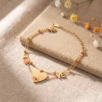 Bratara Amore Eye auriu 14k cu inima