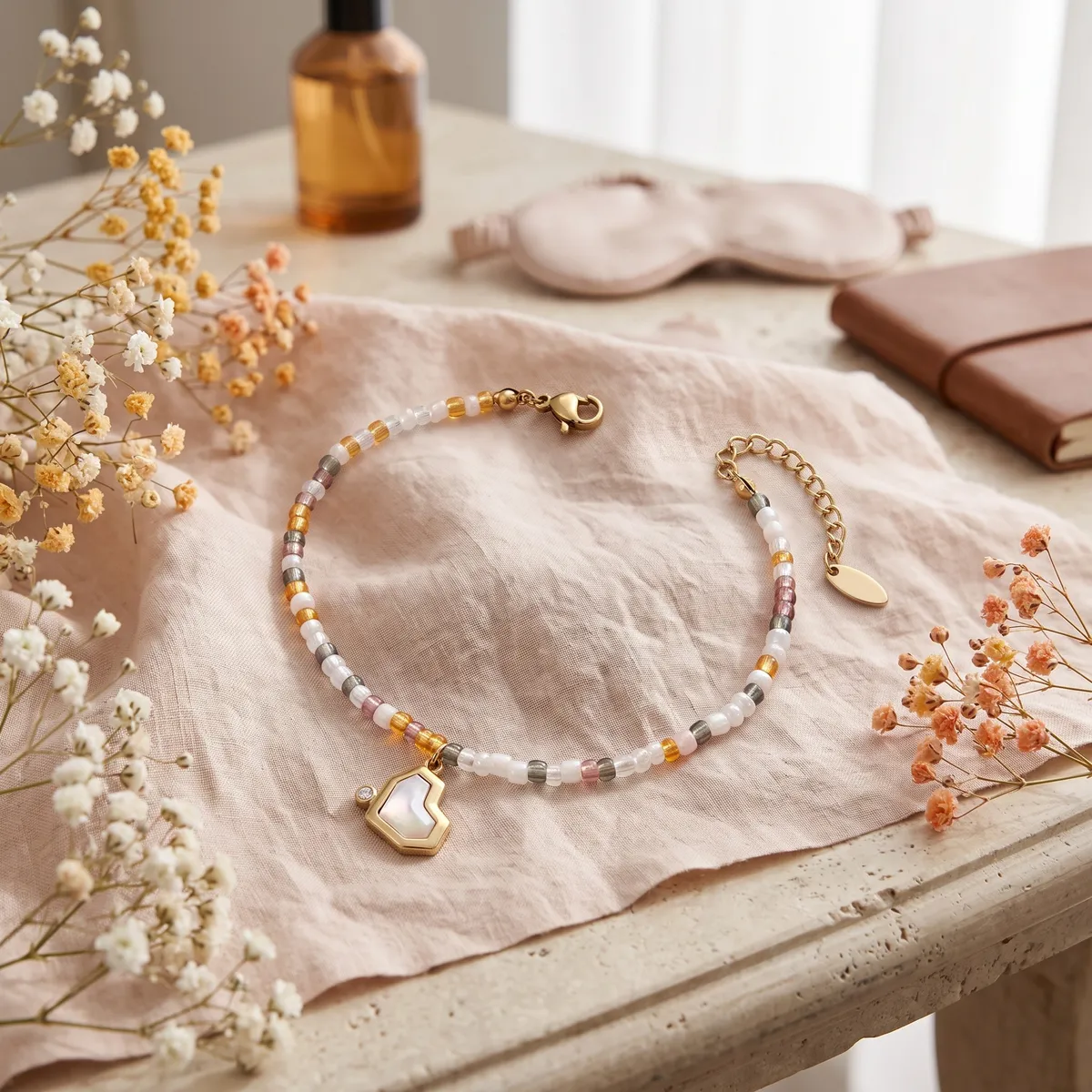 Bratara Amore Pastel auriu 14k cu inima, vedere suplimentara