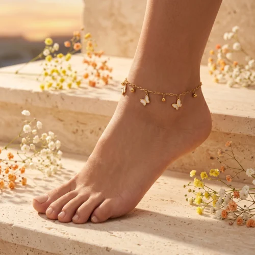 Brățară de picior Butterfly Glow Gold Product Detail