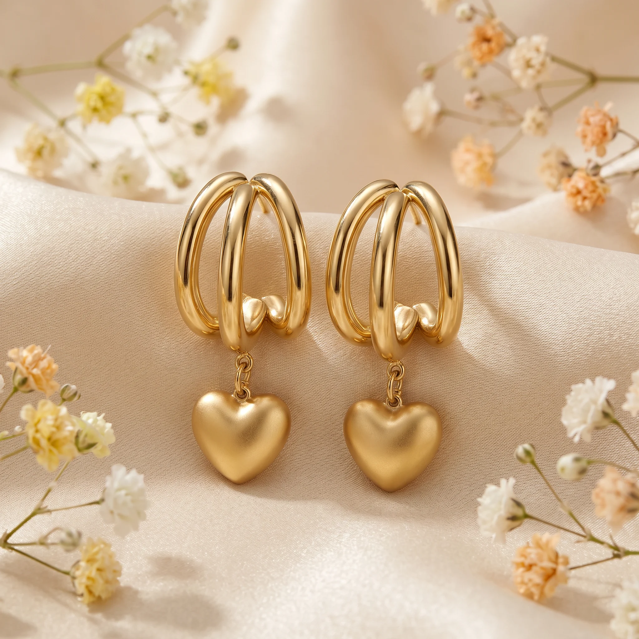 Cercei Nodo Amore aur 14k cu inima, vedere suplimentara