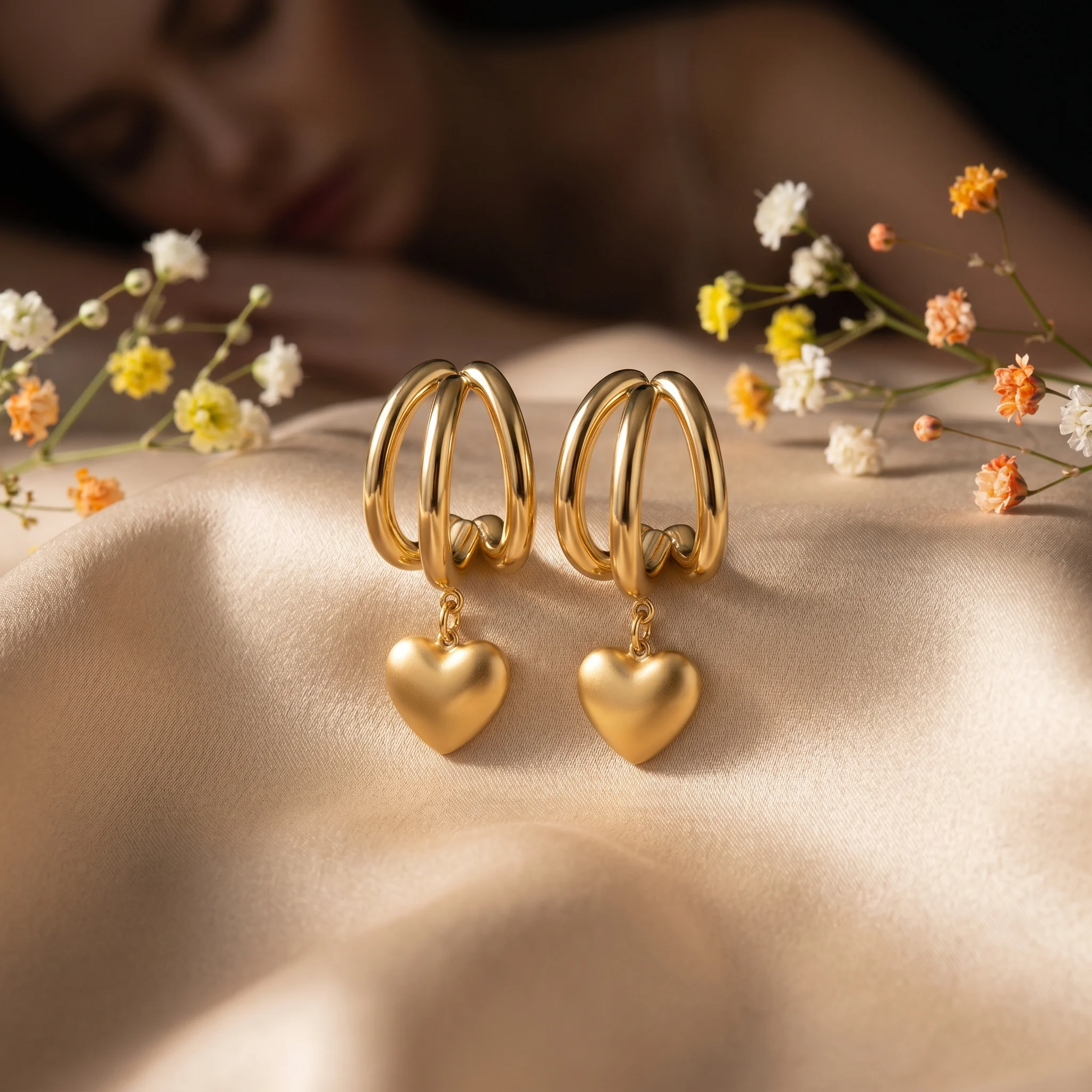 Cercei Nodo Amore aur 14k cu inima, vedere suplimentara