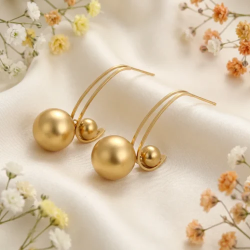 Cercei Sfera Line auriu 14k