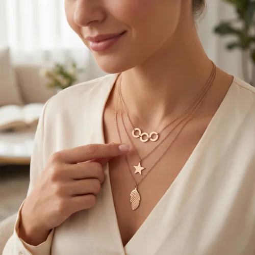 Colier Trilogia rose gold cu stea