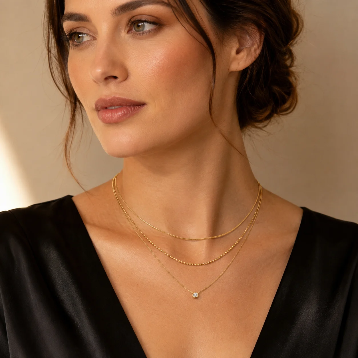 Colier Triple Cristal Gold